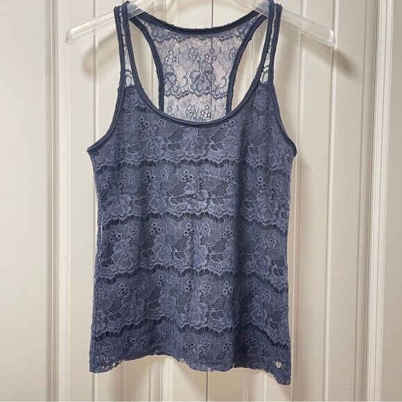 Abercrombie Vintage Y2K Navy Lace Tank - XS - Picture 2 of 10